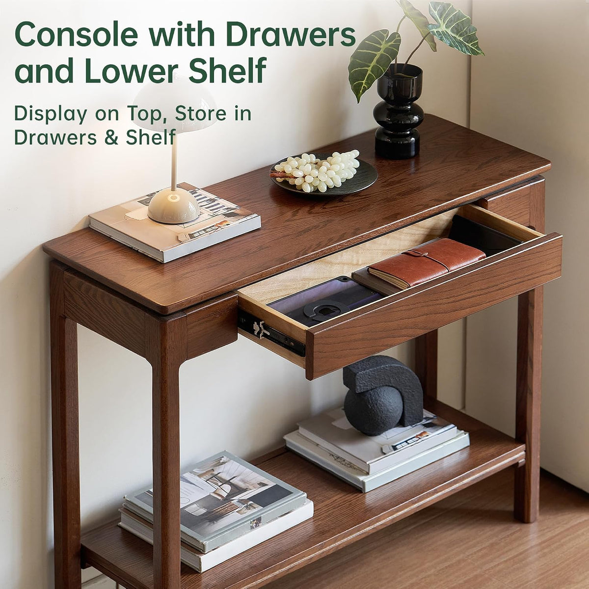 Oak Solid Wood Narrow Console Table