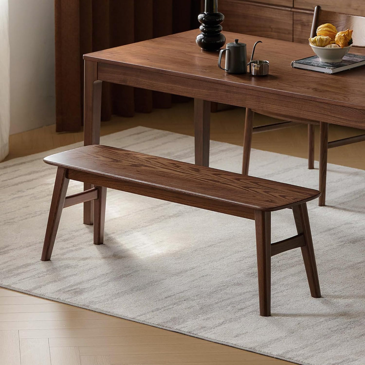 Oak Solid Wood Modern Long Bench
