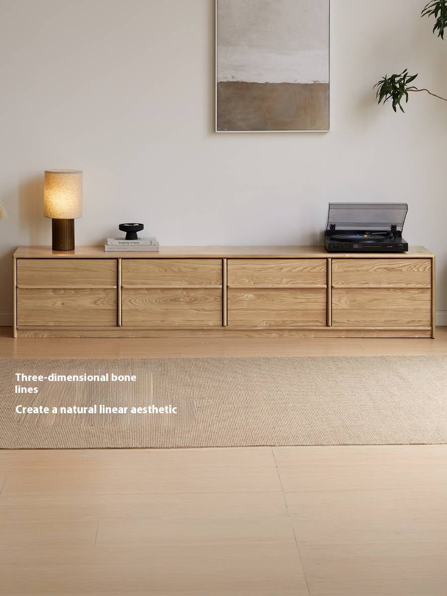 Ash Solid Wood Wabi-Sabi Style TV Cabinet.