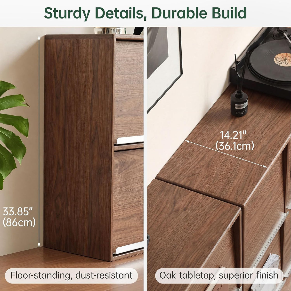Oak Solid Wood Modular Grid Cabinet with Flip Doors
