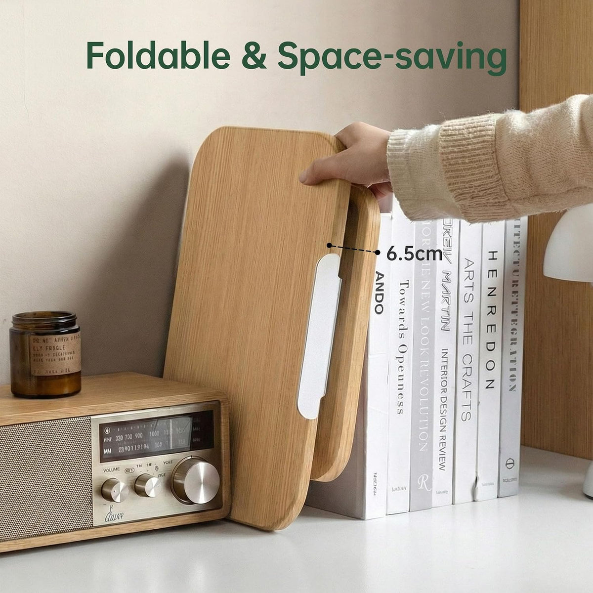 Oak, Black Walnut Solid Wood Book Holder Desktop Organizer