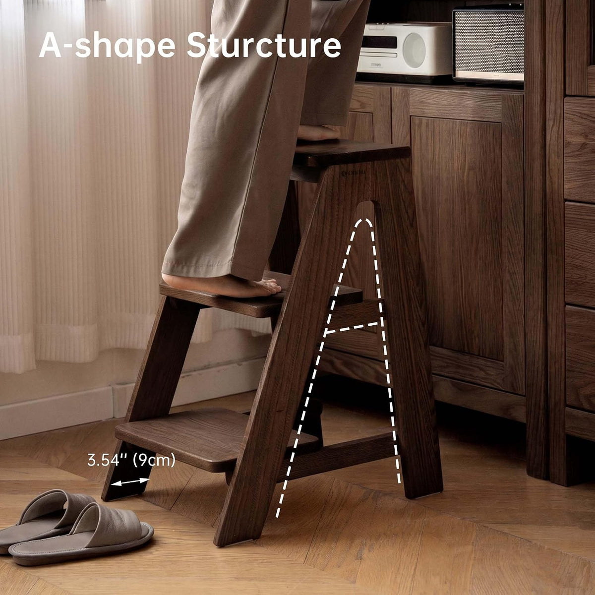 Oak Solid Wood Step Stool