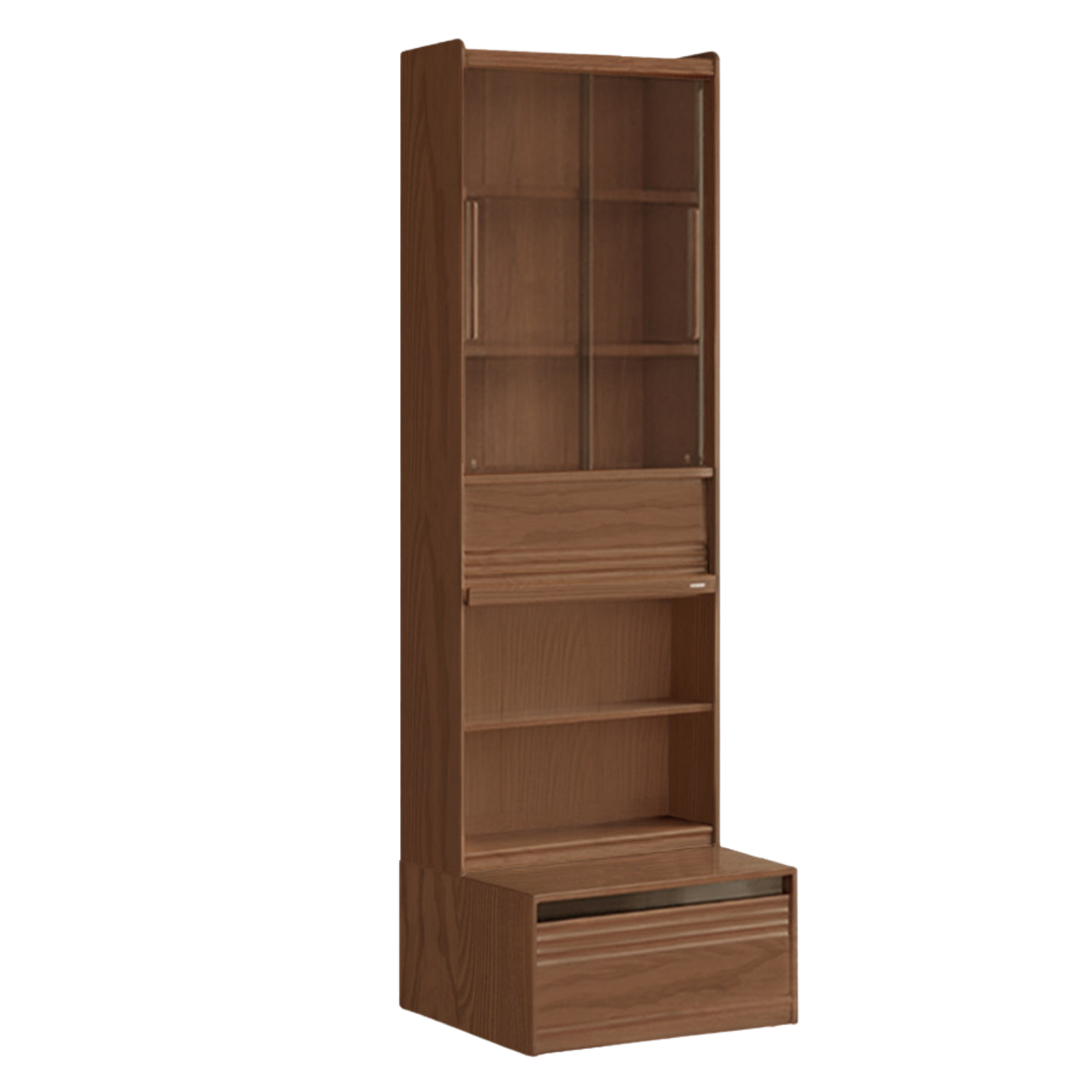 Black Walnut, Sandalwood, Oak, Ash Solid Wood Combination Bookcase with Floor Display and Luxury Storage