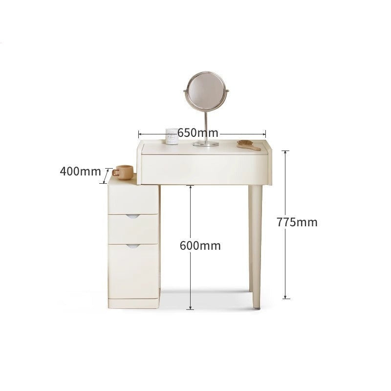 Beech Solid Wood Makeup Table Cream Style "
