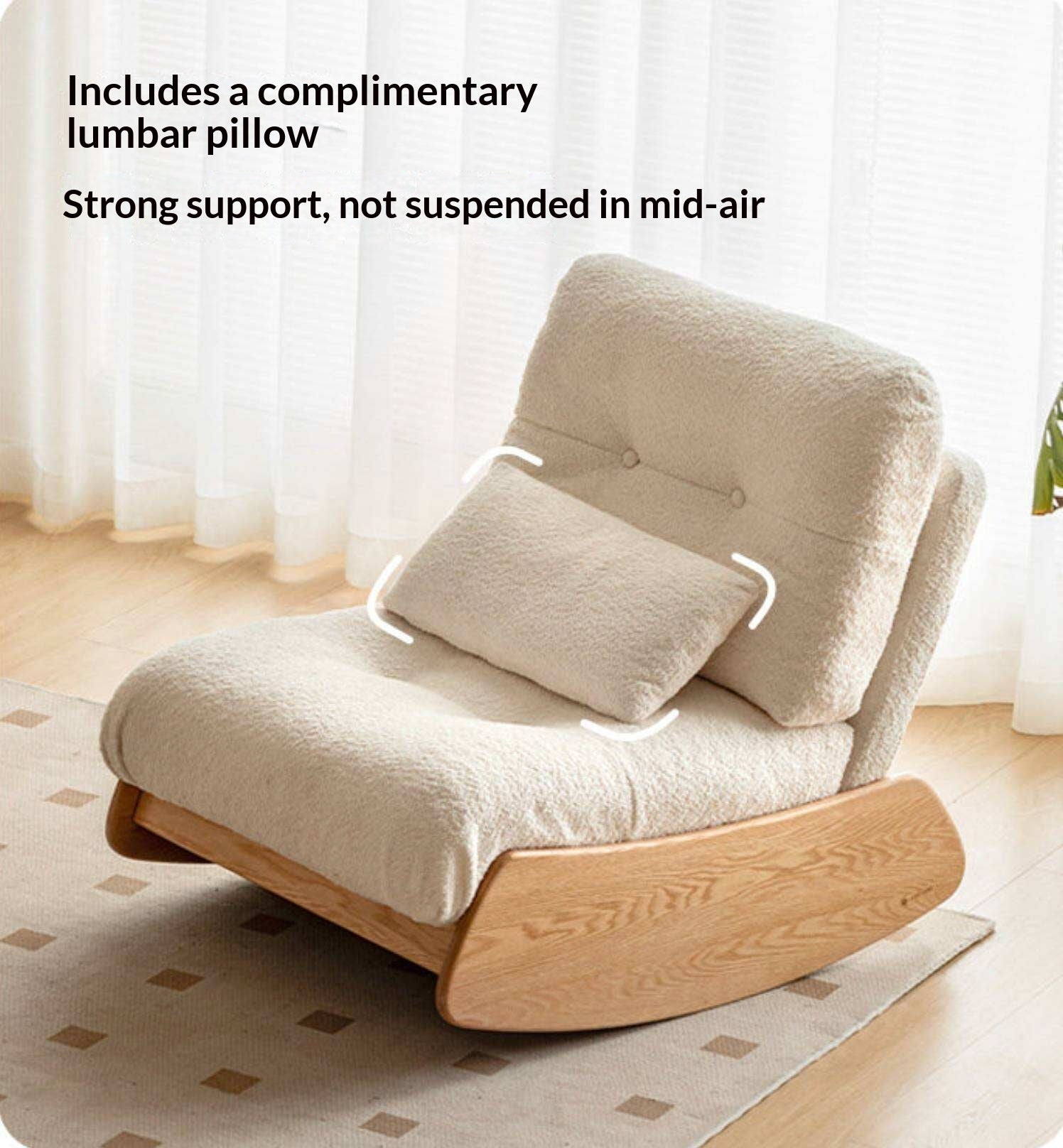 Oak, Beech Solid Wood Modern Lazy Rocking Chair