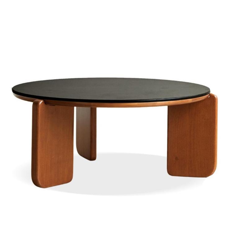 Poplar solid wood rock board coffee table