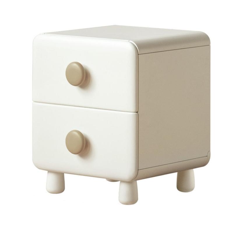 Rubber Solid Wood Cream Style Locker Children's Nightstand