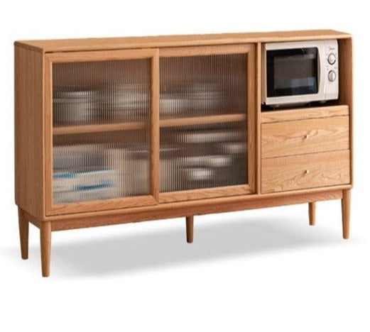 Oak solid wood sideboard multi-functional buffet cabinet,