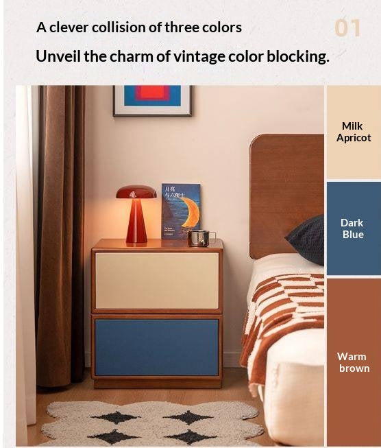 Poplar Solid Wood Bauhaus Style Nightstand