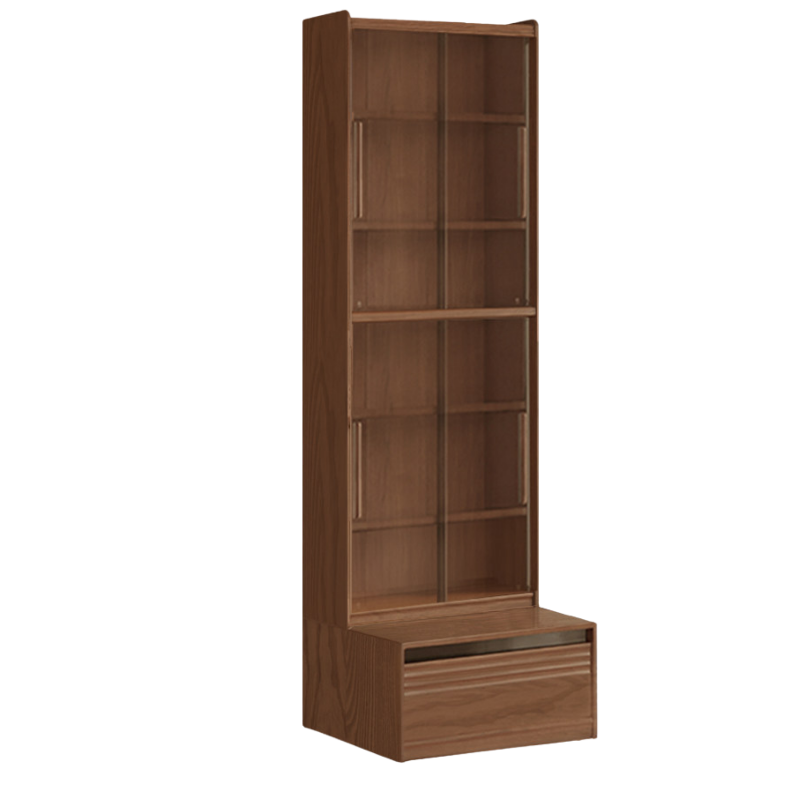 Black Walnut, Sandalwood, Oak, Ash Solid Wood Combination Bookcase with Floor Display and Luxury Storage