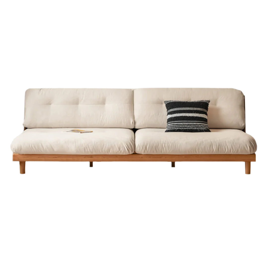 Cherry Solid Wood Modern Straight Sofa