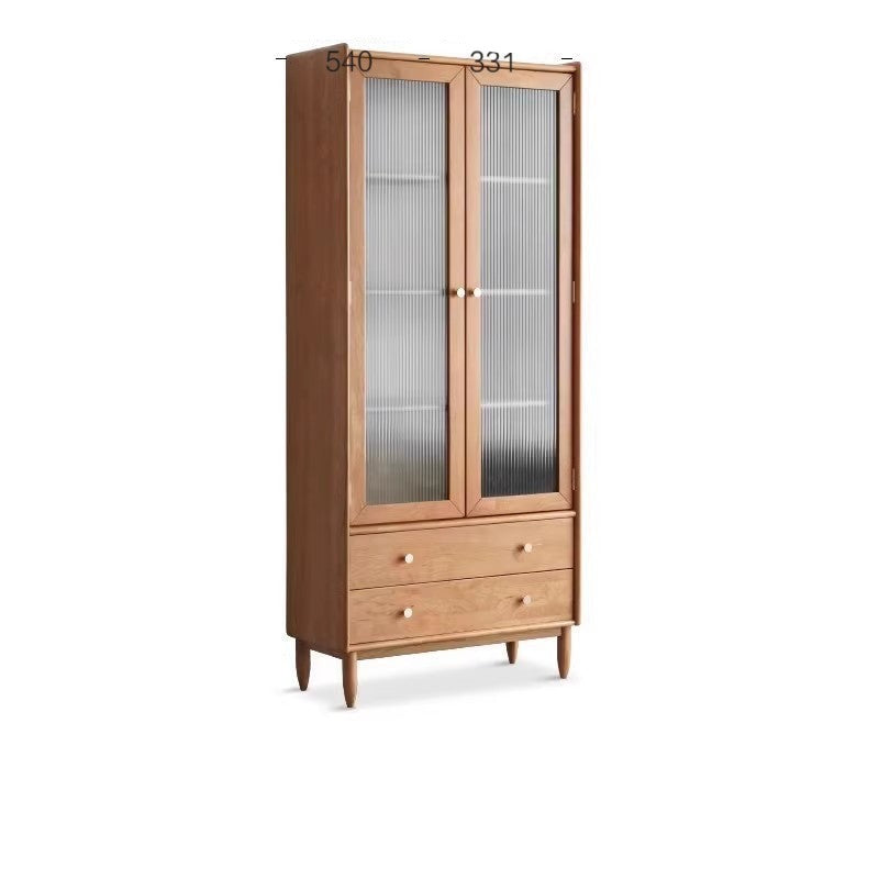 Cherry solid wood bookcase Nordic modern cabinet office bookshelf<