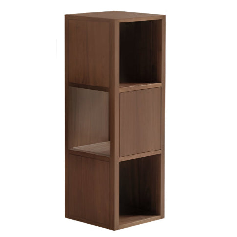 Black Walnut, Oak Solid Wood Corner Storage Bookshelf.