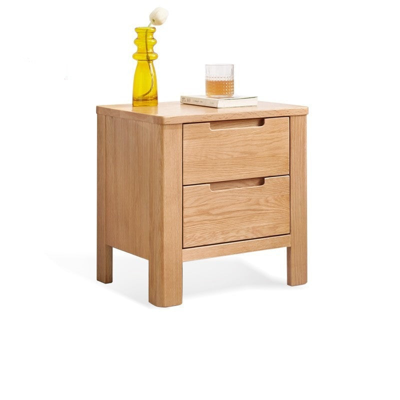 Oak solid wood nightstand"