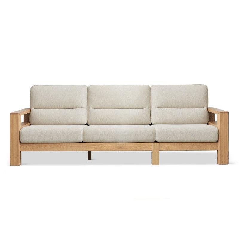 Ash, Black Walnut Solid Wood White Wax Fabric Sofa