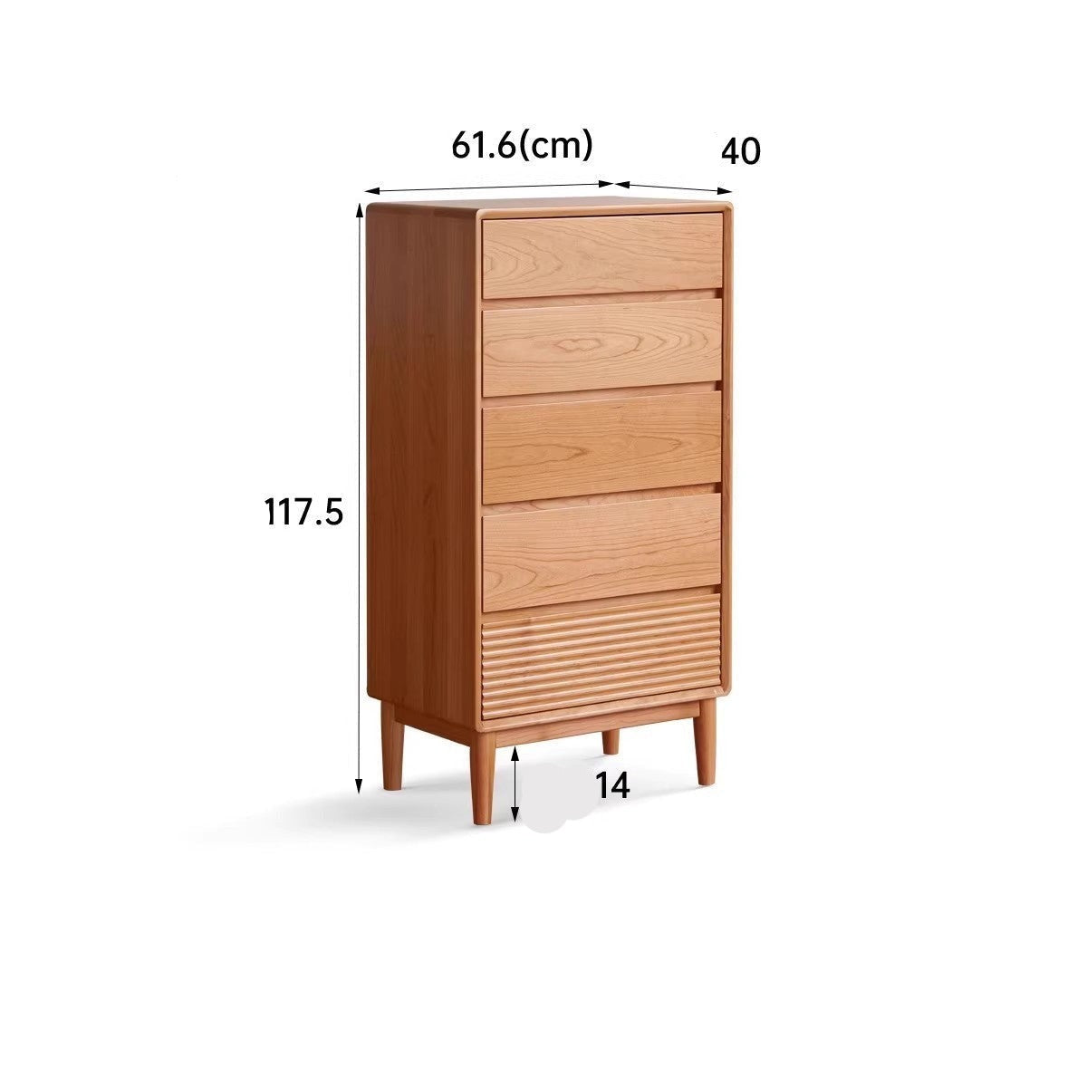 Cherry Wood Chest of Drawers, Nine Drawer Cabinet "