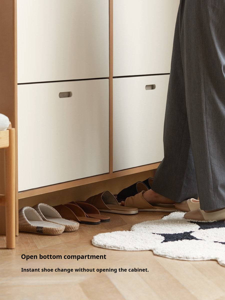 Poplar Solid Wood Ultra-Thin Shoe Cabinet