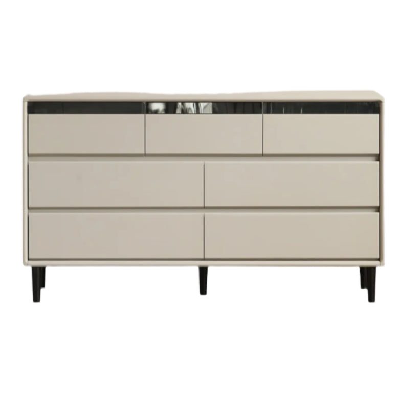 Poplar Solid Wood Light Luxury Gray Chest of Drawers