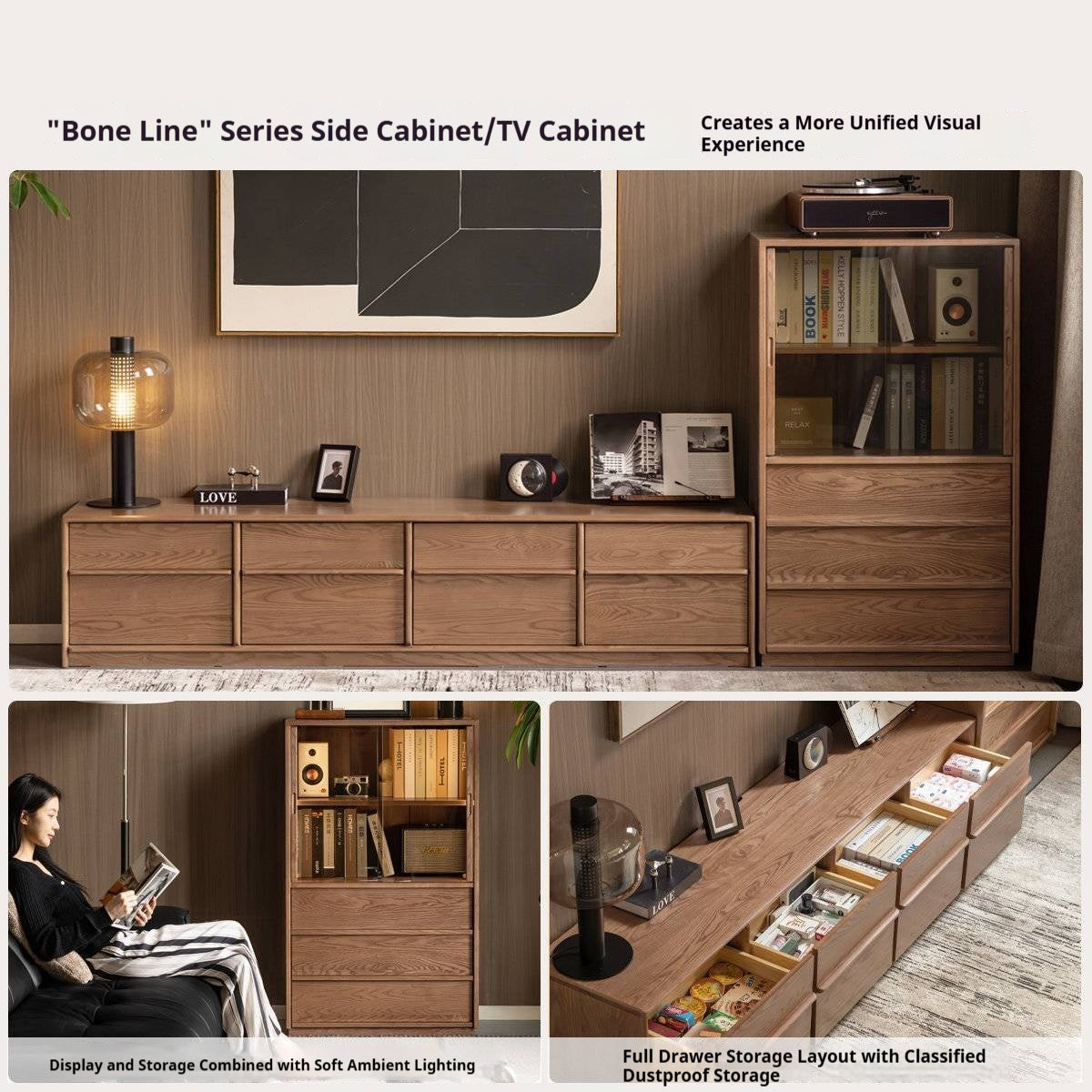 Ash Solid Wood Genuine Leather High Back Sofa