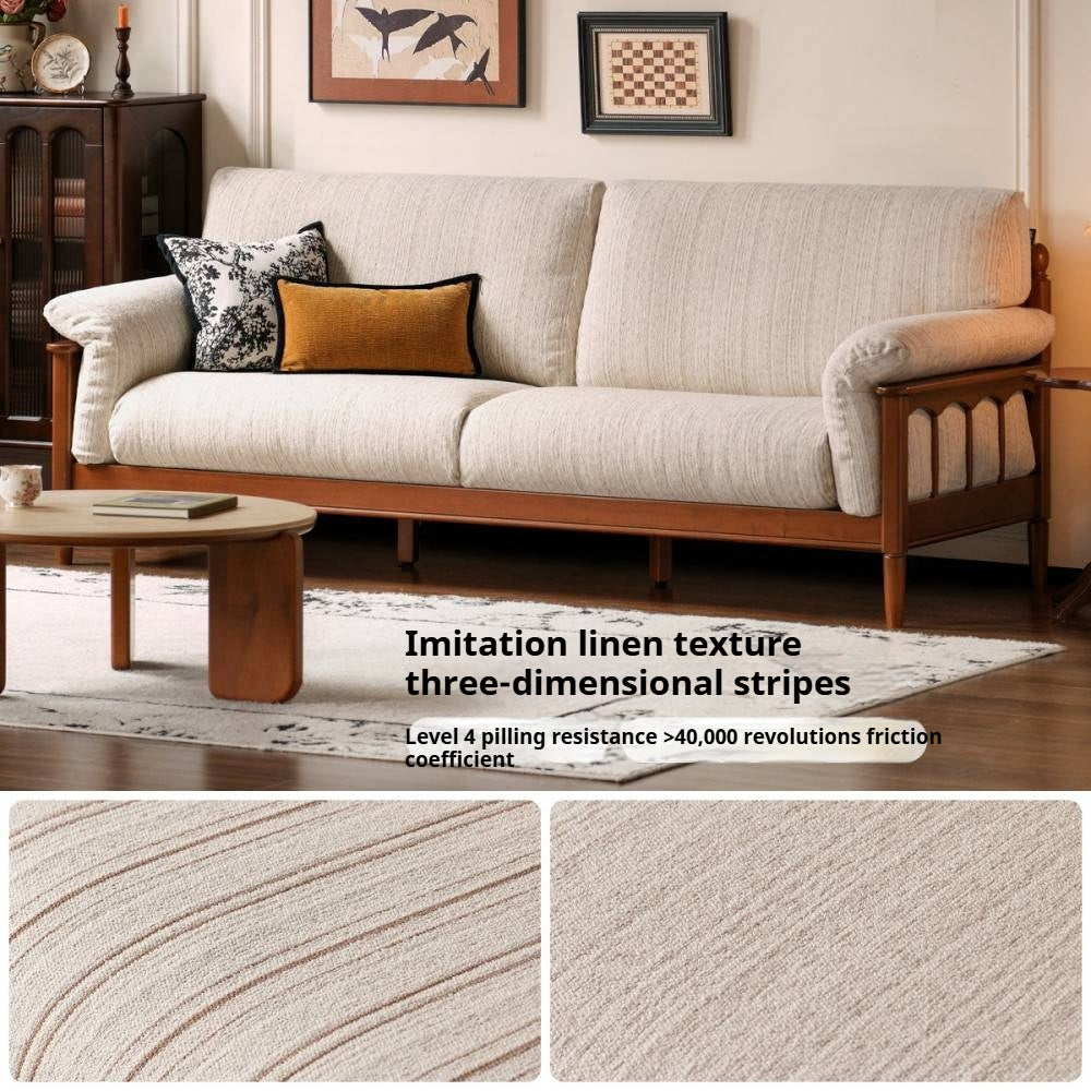 Poplar Solid Wood Sofa  French Retro