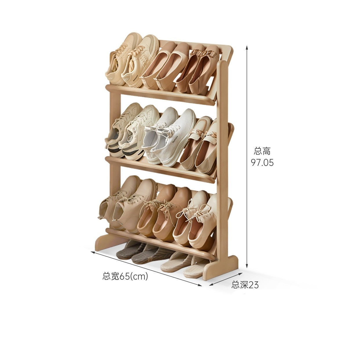 Birch solid wood multi-layer ultra-thin shoe cabinet