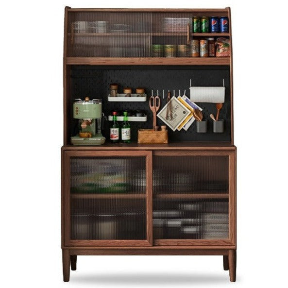 Oak solid wood sideboard multi-functional buffet cabinet,