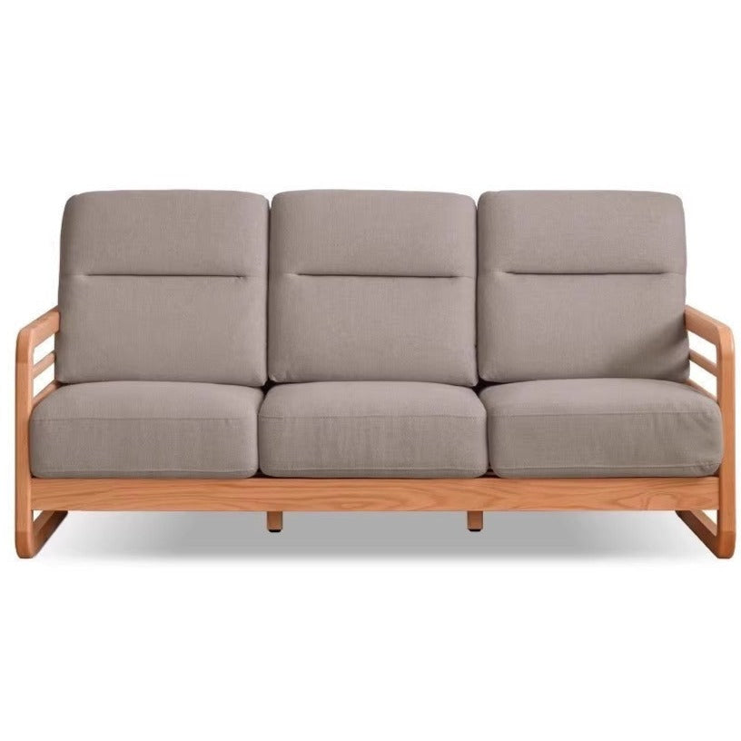 Oak Solid Wood Fabric Sofa)