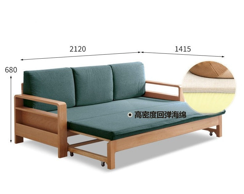Oak, Beech solid wood Sleeper sofa+