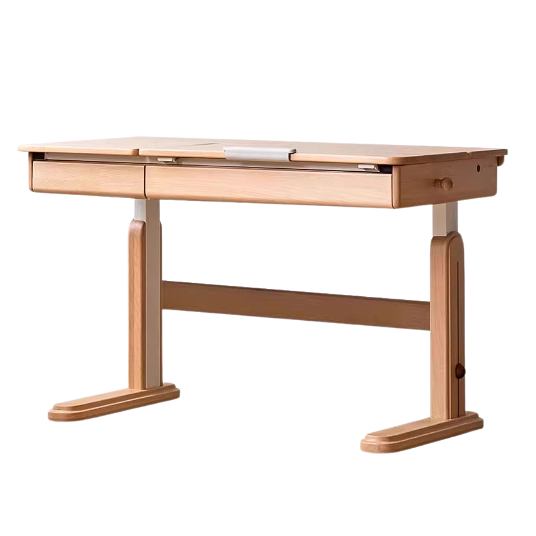 Beech solid wood children's study adaptive desktop, lifting table