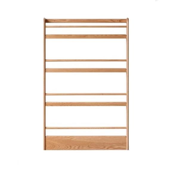 Oak solid wood wall-mounted ultra-thin bookshelf