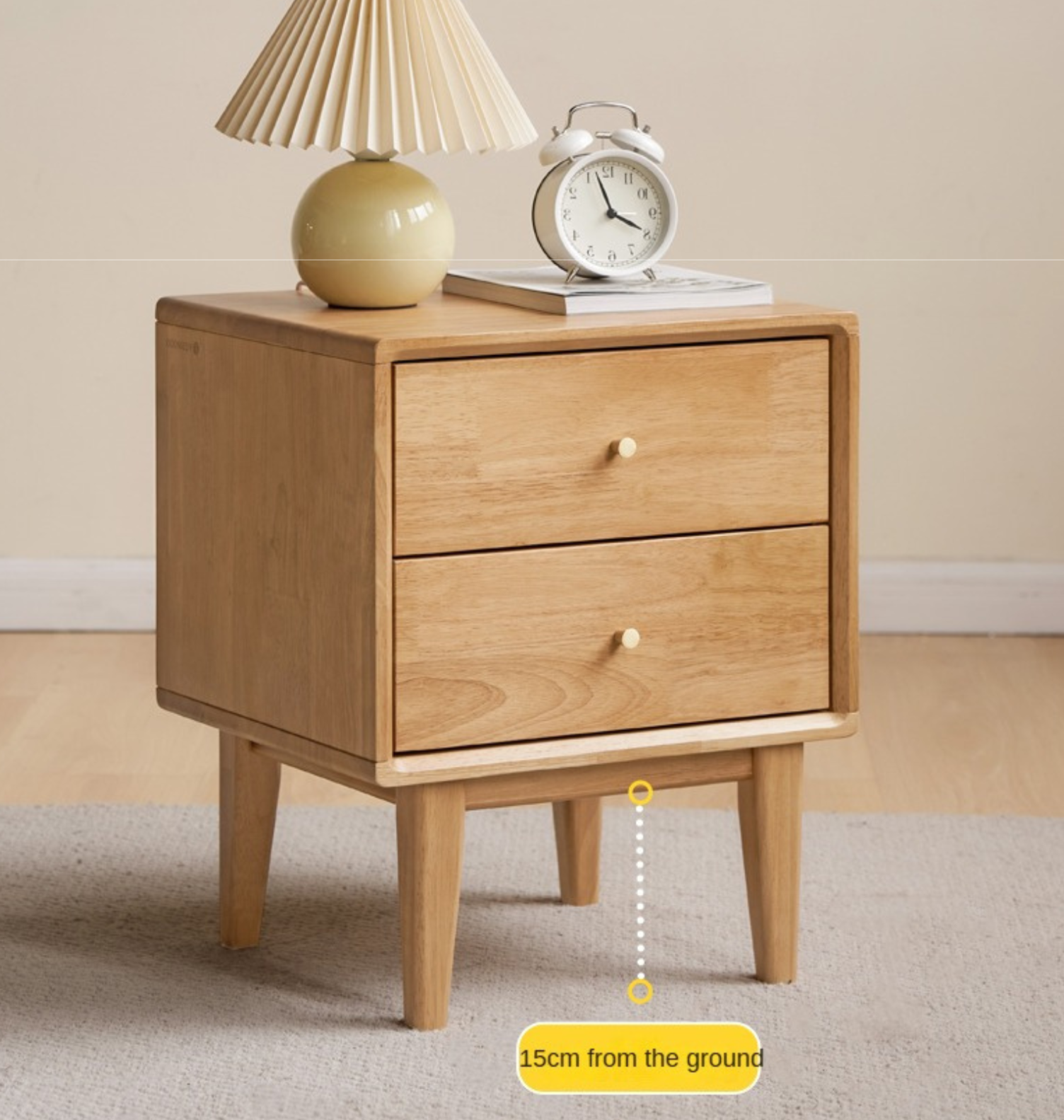 Oak Solid wood ,rubber wood nightstand)