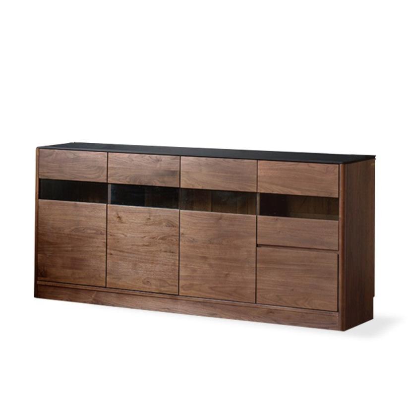 Black Walnut Solid Wood Rock Board Dining Sideboard