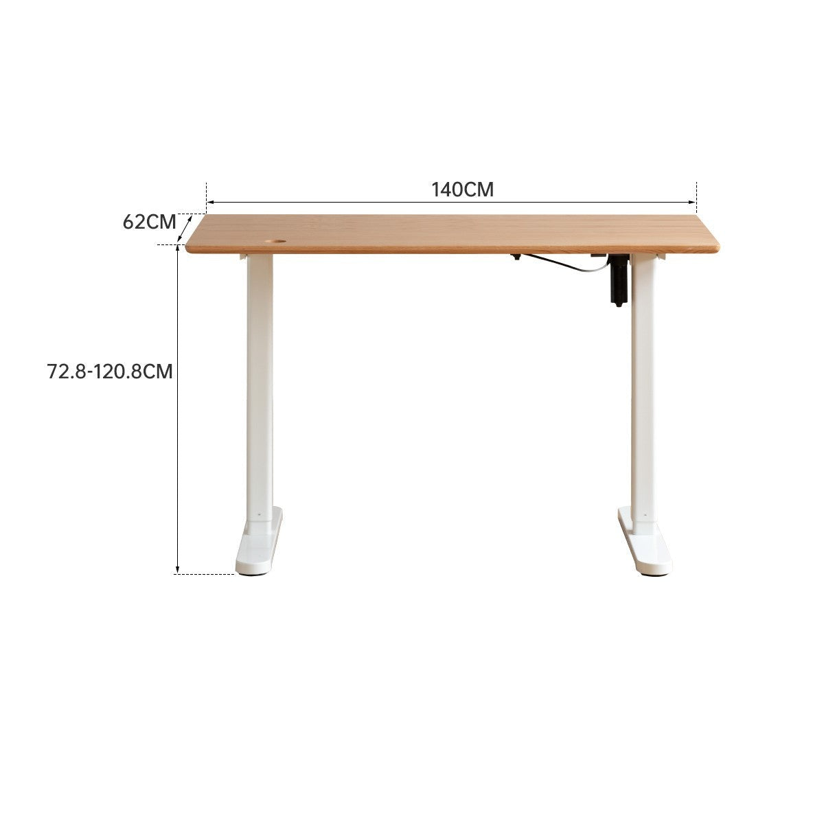 Oak Solid Wood Smart Electric Lift Standing Office Desk