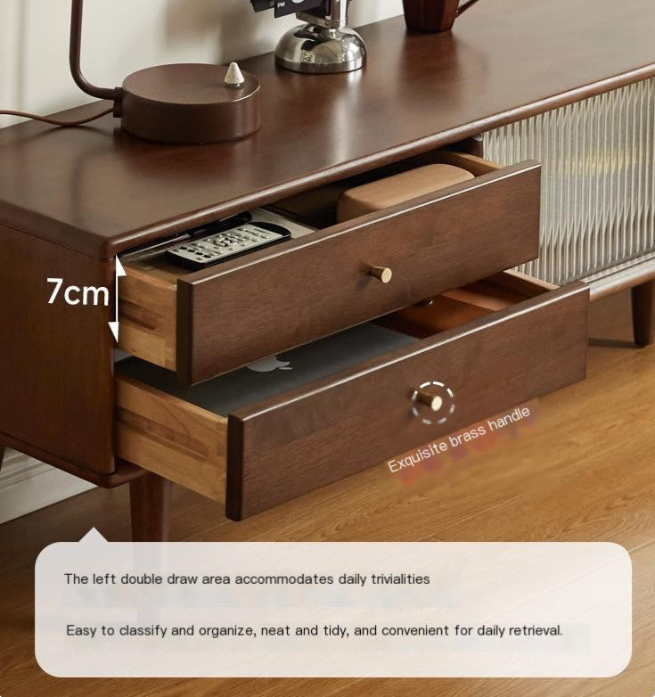 Rubber Solid Wood Light Luxury TV Cabinet