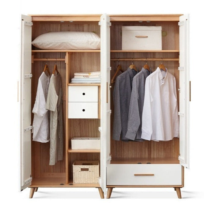 Beech Solid Wood Wardrobe Combination