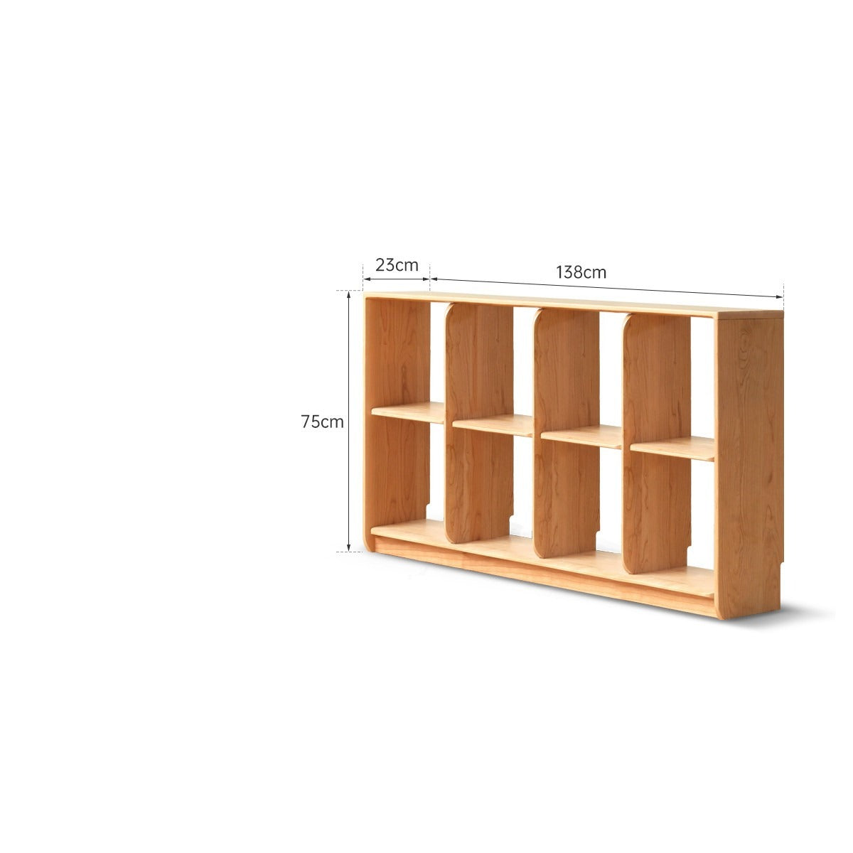 Cherry solid wood bookcase floor display free lattice combination<