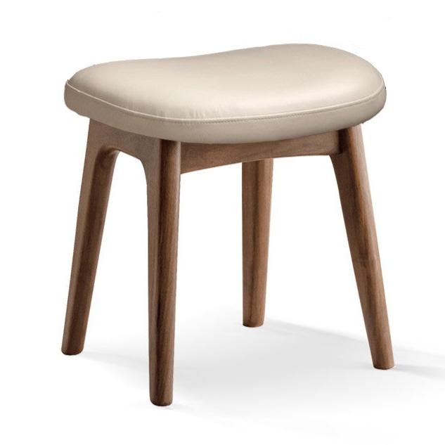 Oak, Black Walnut Solid Wood Makeup Soft Stool