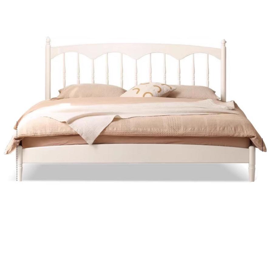 Poplar Solid Wood Bed French Cream Style