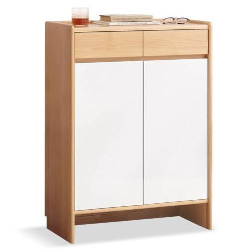 Poplar Solid Wood Shoe Small Unit White Entry Cabinet