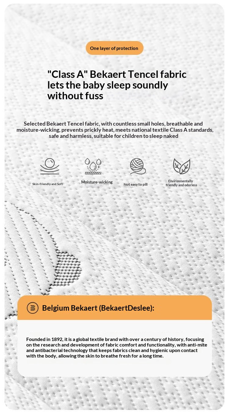 Children's Eco-Friendly Glue-Free Mattress — Panda Jute Spring, Coconut Fiber, Double Latex