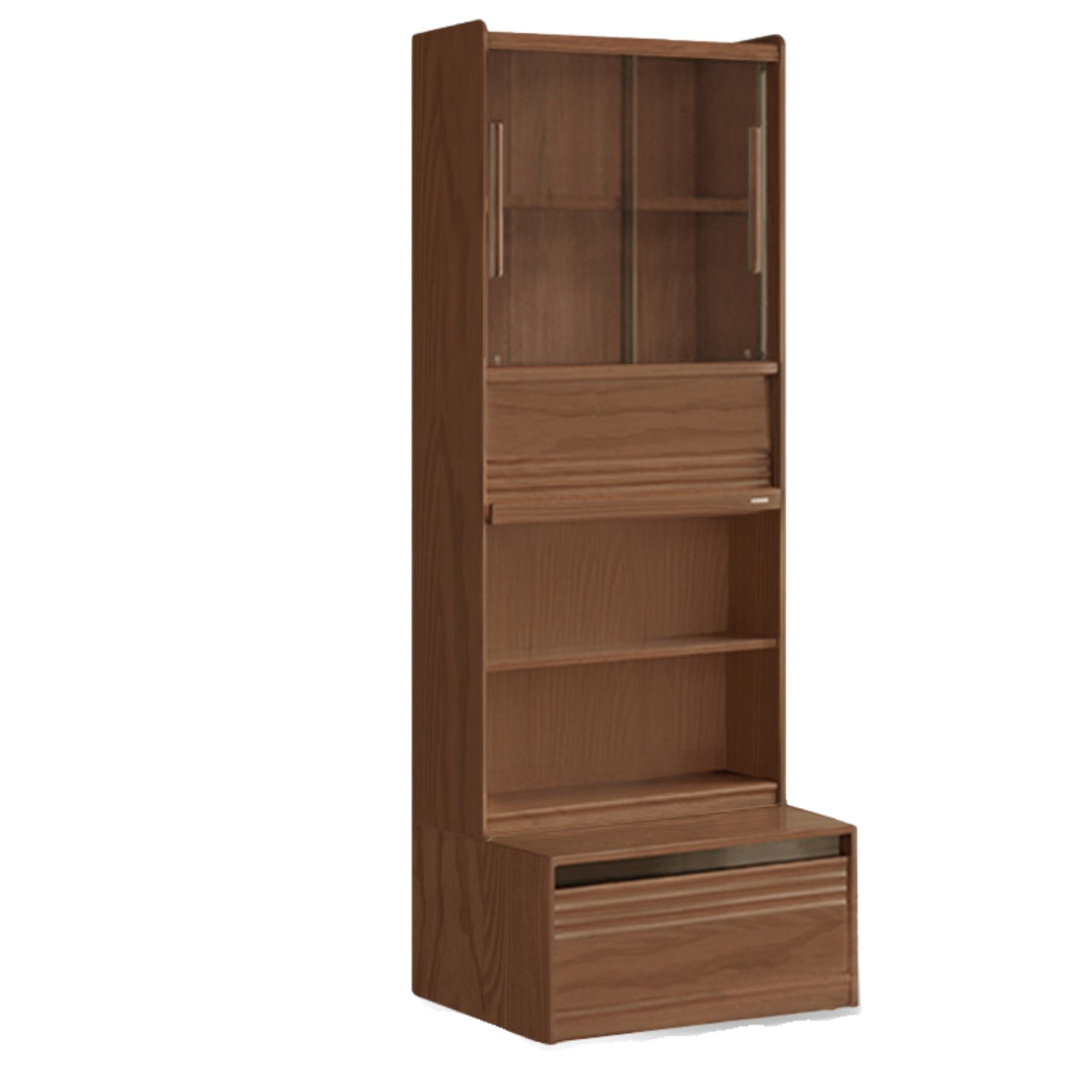 Black Walnut, Sandalwood, Oak, Ash Solid Wood Combination Bookcase with Floor Display and Luxury Storage