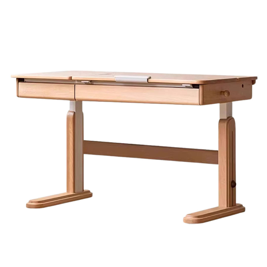 Beech solid wood children's study adaptive desktop, lifting table