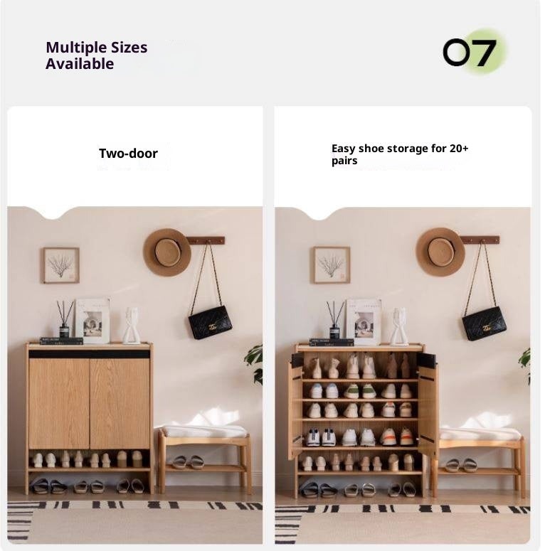 Oak Solid Wood Modern Shoe Cabinet