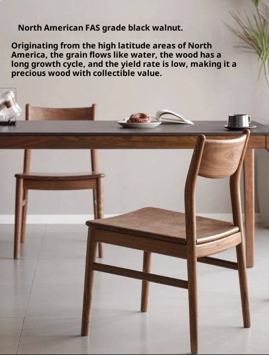 Set 4 Pcs Black, Walnut, Ash, Oak, Beech, Sandalwood Solid Wood Dining Chair