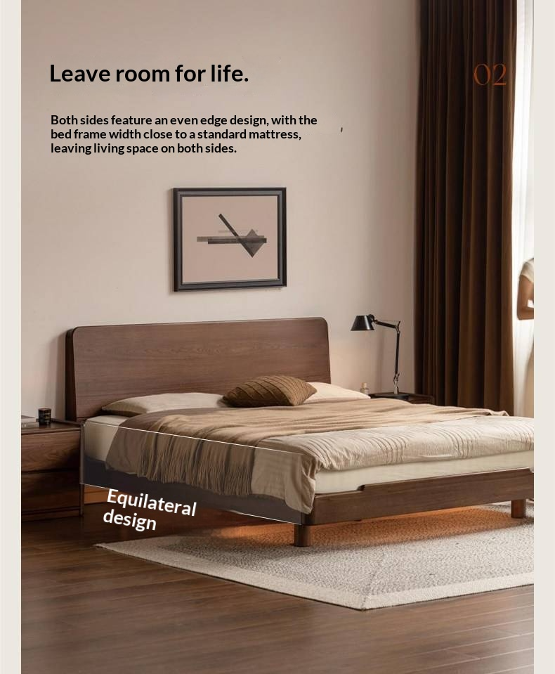 Sandalwood Solid Wood Modern Simple luminous Multifunctional Bed