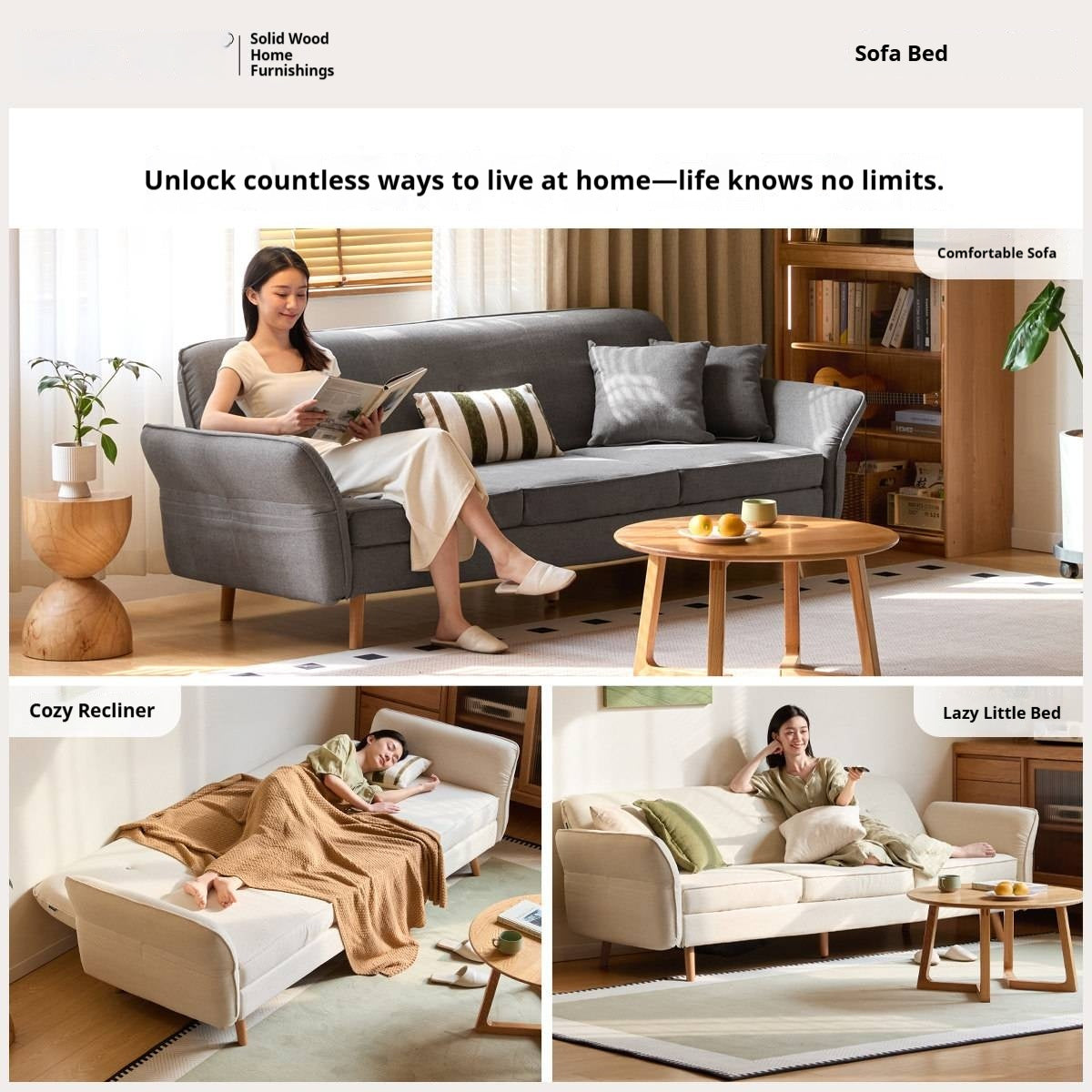 Fabric Multi-functional Sleeper Sofa