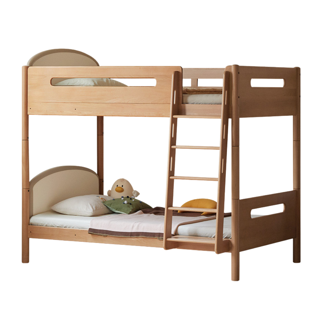 Beech Solid Wood Compact Bunk Bed, Suitable for Adults and Children