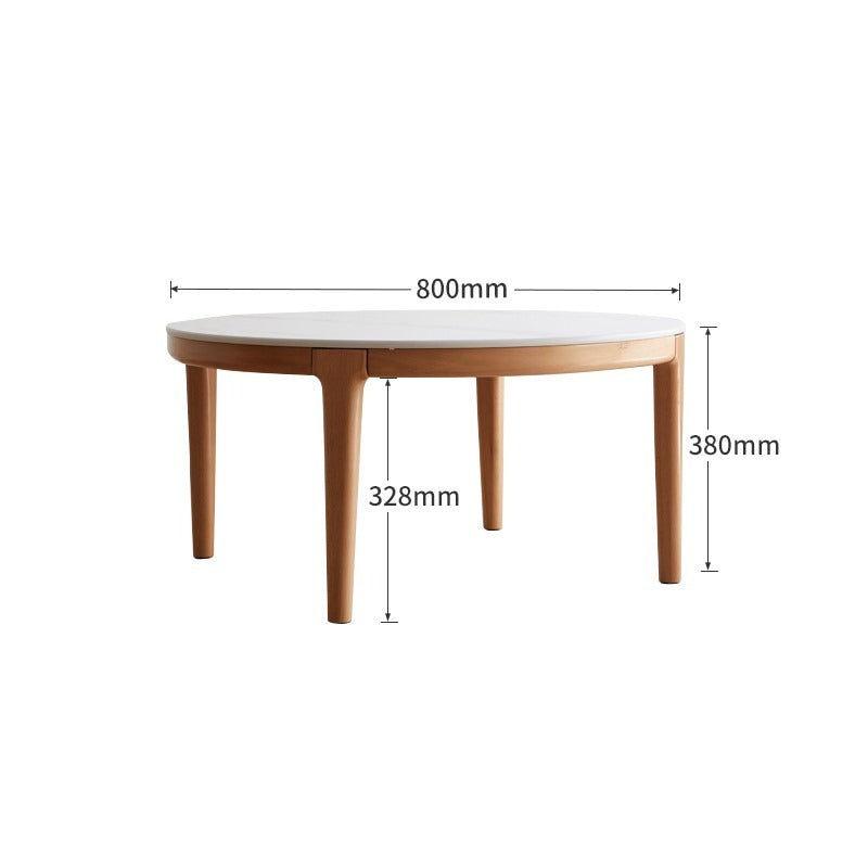 Beech solid wood coffee table slate side table combination"