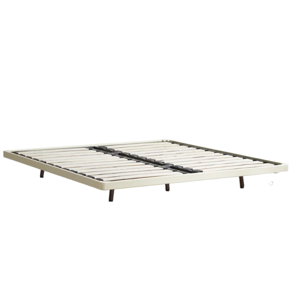 Rubber Solid Wood Creamy White Tatami Suspended Bed