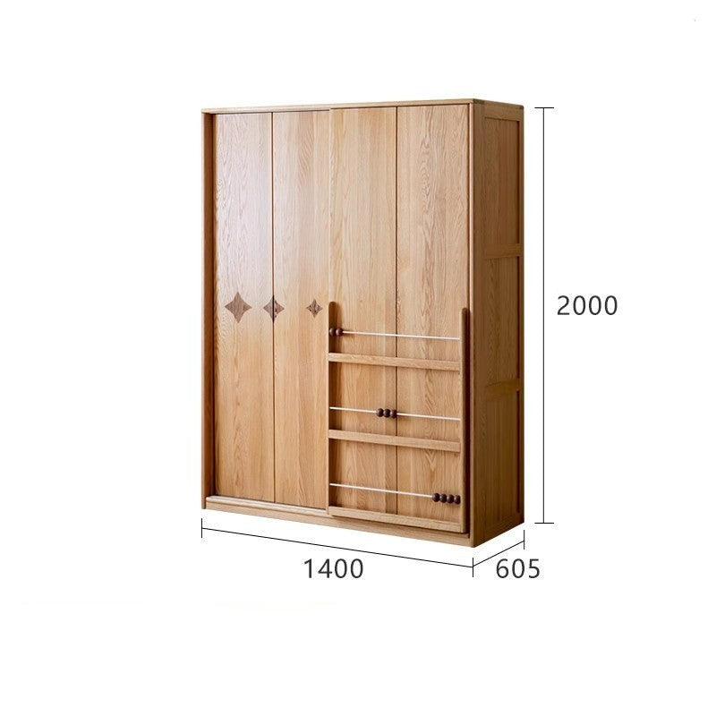 Oak solid wood kid's sliding door wardrobe "